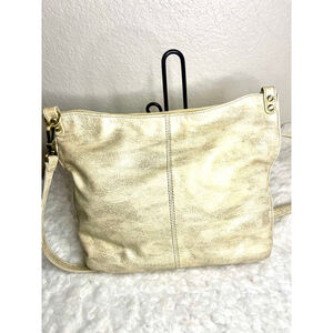 HOBO Pier pearled silver leather shoulder bag crossbody ohandbag purse